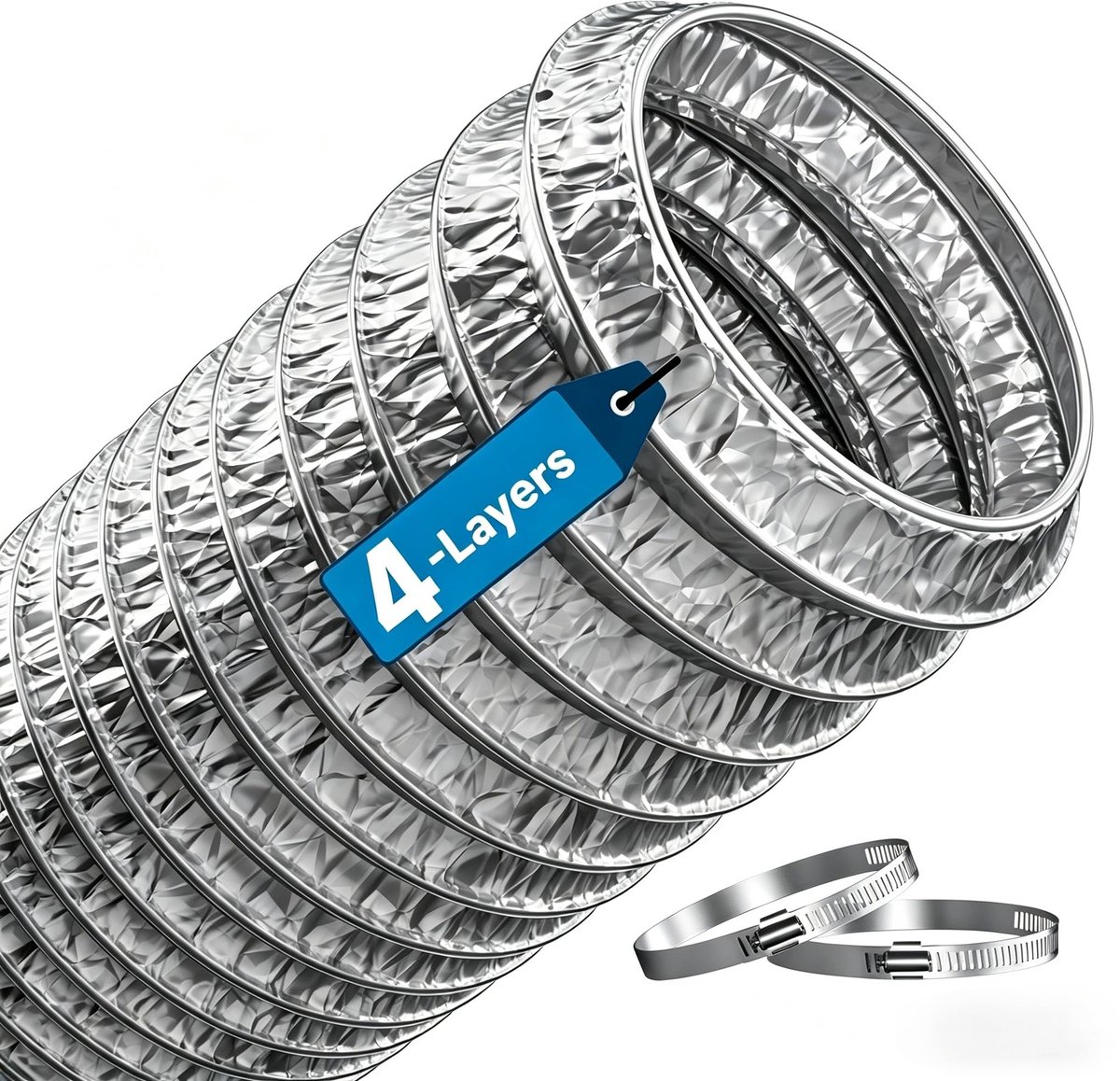 Omgoods - Aluminium Afvoerslang - Hittebestendig en Flexibel (2,5 m)
