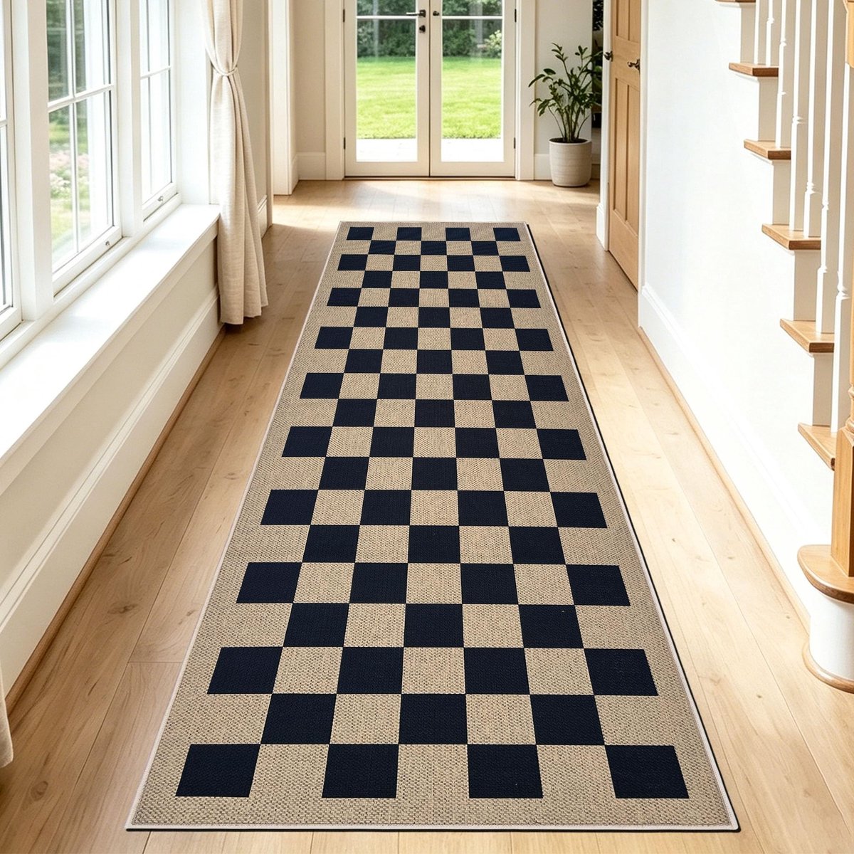 Omgoods - Modern Jute Tapijt 80 x 200 cm - Wasbaar en Antislip