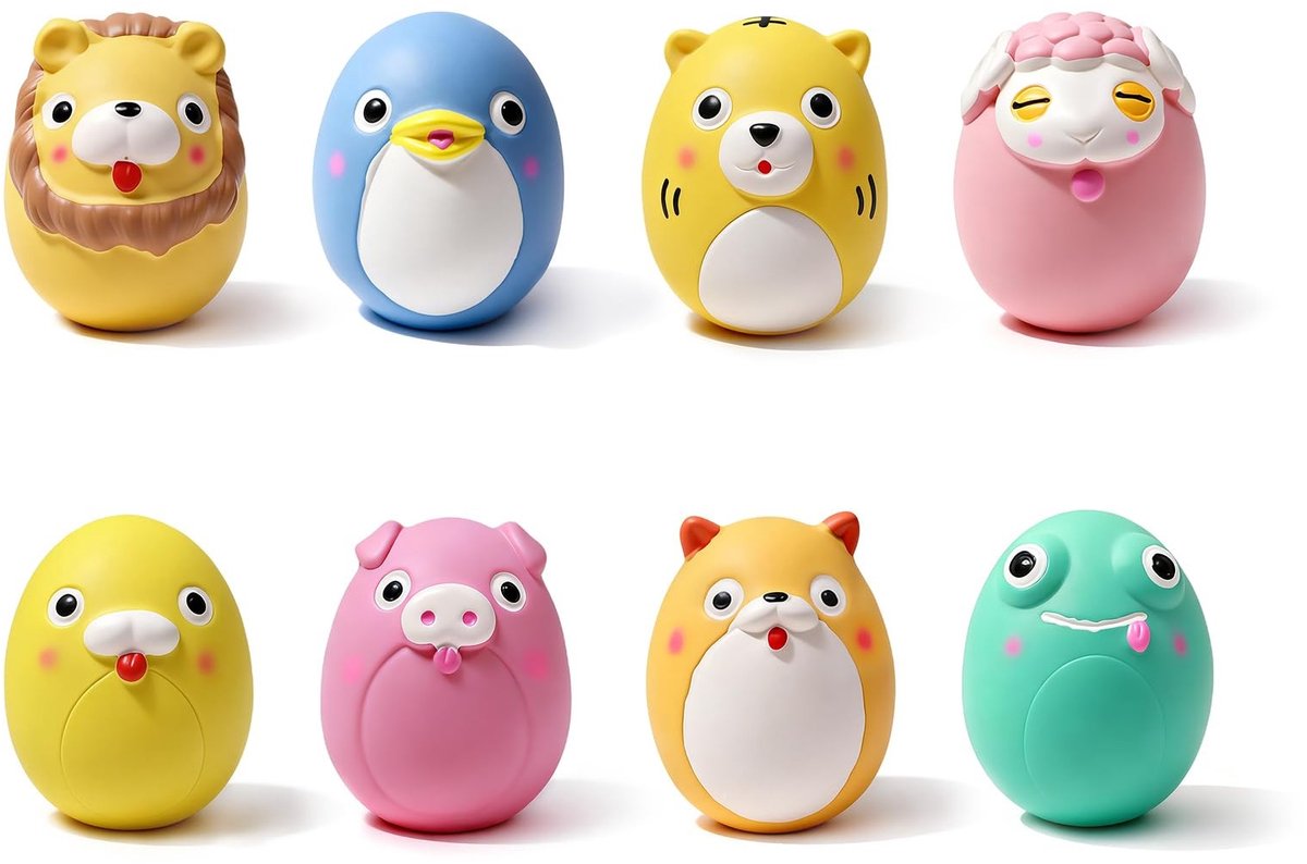 Omgoods - Schattige Latex Hondenspeeltjes - Interactieve Squeaky Ballen voor Puppy’s en Kleine Rassen - 8 Stuks