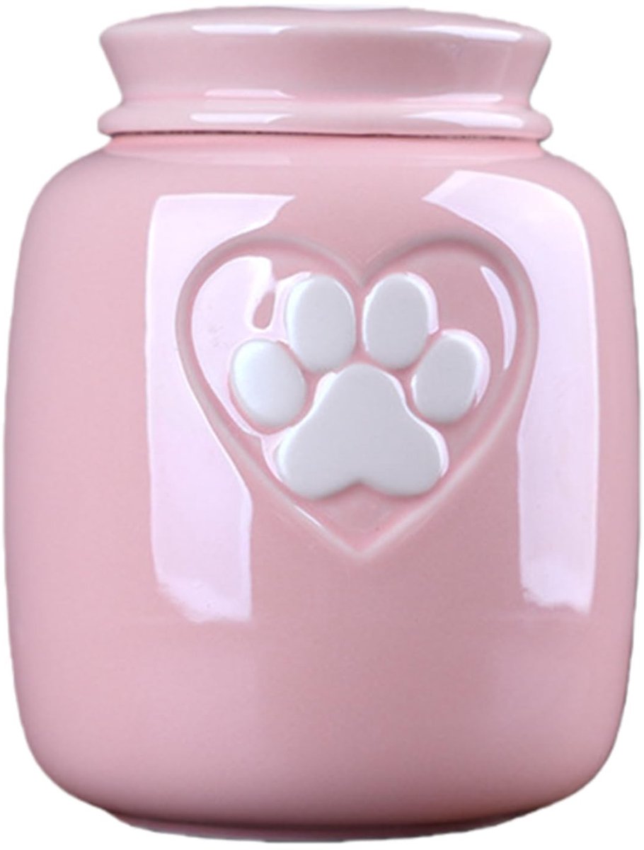 Omgoods- Crematie-urn Hartvorm - Keramische Gedenkteken-urn - Vochtdichte Afdichting - Voor Honden/Katten As - Ideaal voor Begrafenissen - Inhoud 550ML - Huisdieren Urn