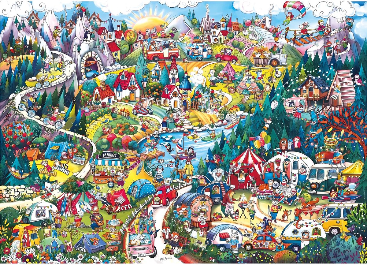 Omgoods - 1000-delige Puzzel voor Volwassenen - Amusement Park - Uitdagend en Perfect Cadeau