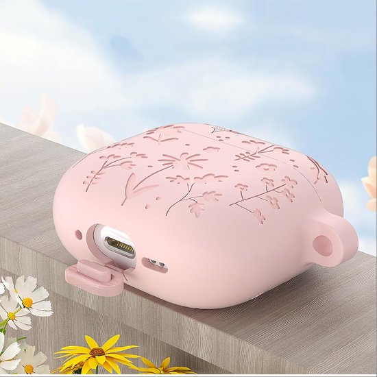 Hoesje compatibel met AirPods 4, schattige grappige cartoon siliconen TPU zachte beschermhoes met sleutelhanger inbegrepen voor jongens en meisjes - paars van hoesje — afbeelding 5
