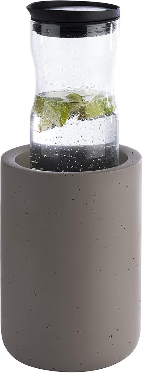 Flessenkoeler ELEMENT van beton - met meubelvriendelijke onderkant - voor 0,7-1,5 liter flessen - Ø 12/10 cm, hoogte 19 cm, grijs