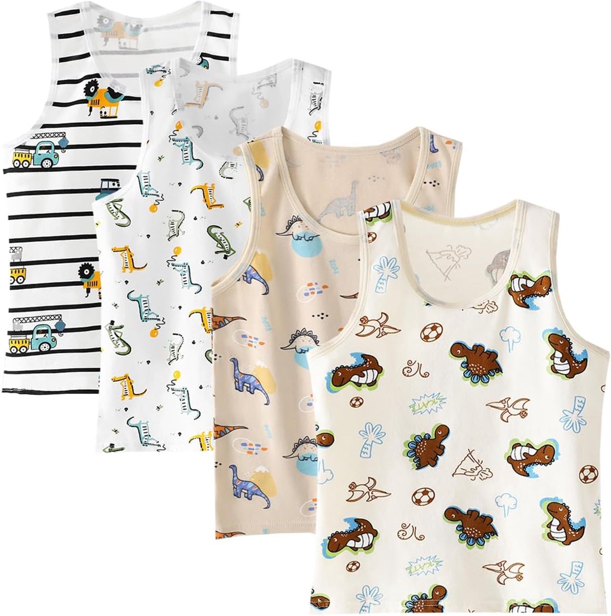 2-10 jaar jongens vest 4-pack kindertop katoenen hemd mouwloos zacht ademend baby kinderen intieme hemden