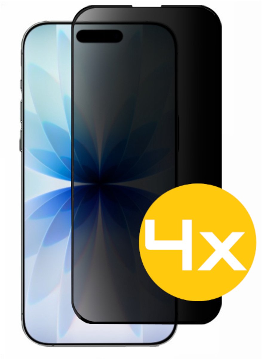 Privacy Screenprotector Geschikt Voor iPhone 17 - Volledige Beschermglas - 4 Stuks