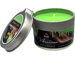 VIBRATISSIMO S/M CandleNeon Green 50 ml I Lage Temperatuur I Wax Geurloos I Druppel voor Erotische Spelen I voor Koppels
