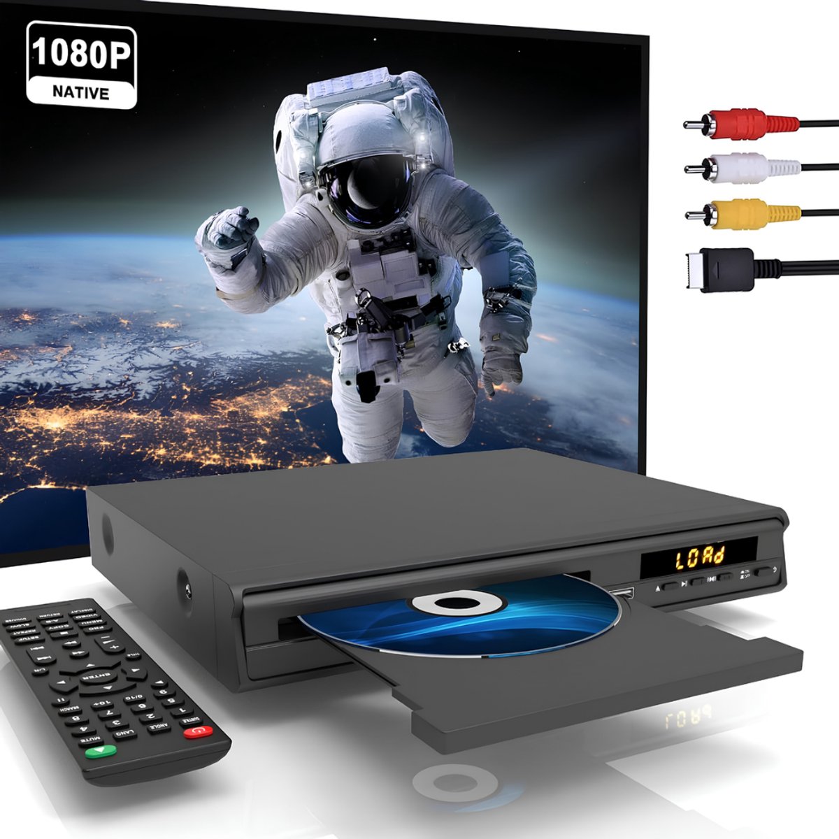 JCP® Dvd Speler - Dvd Speler voor Tv - Dvd Speler met HDMI - Zwart - 27cm x 21cm x 4cm