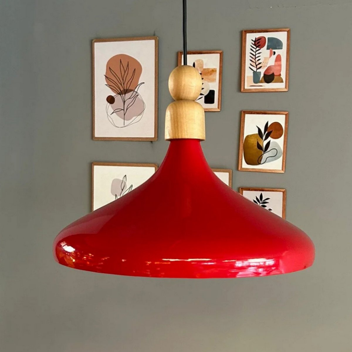 Bamyum Champion hanglamp, industriële Modern stijl, Ø35 cm, rood metalen lamp