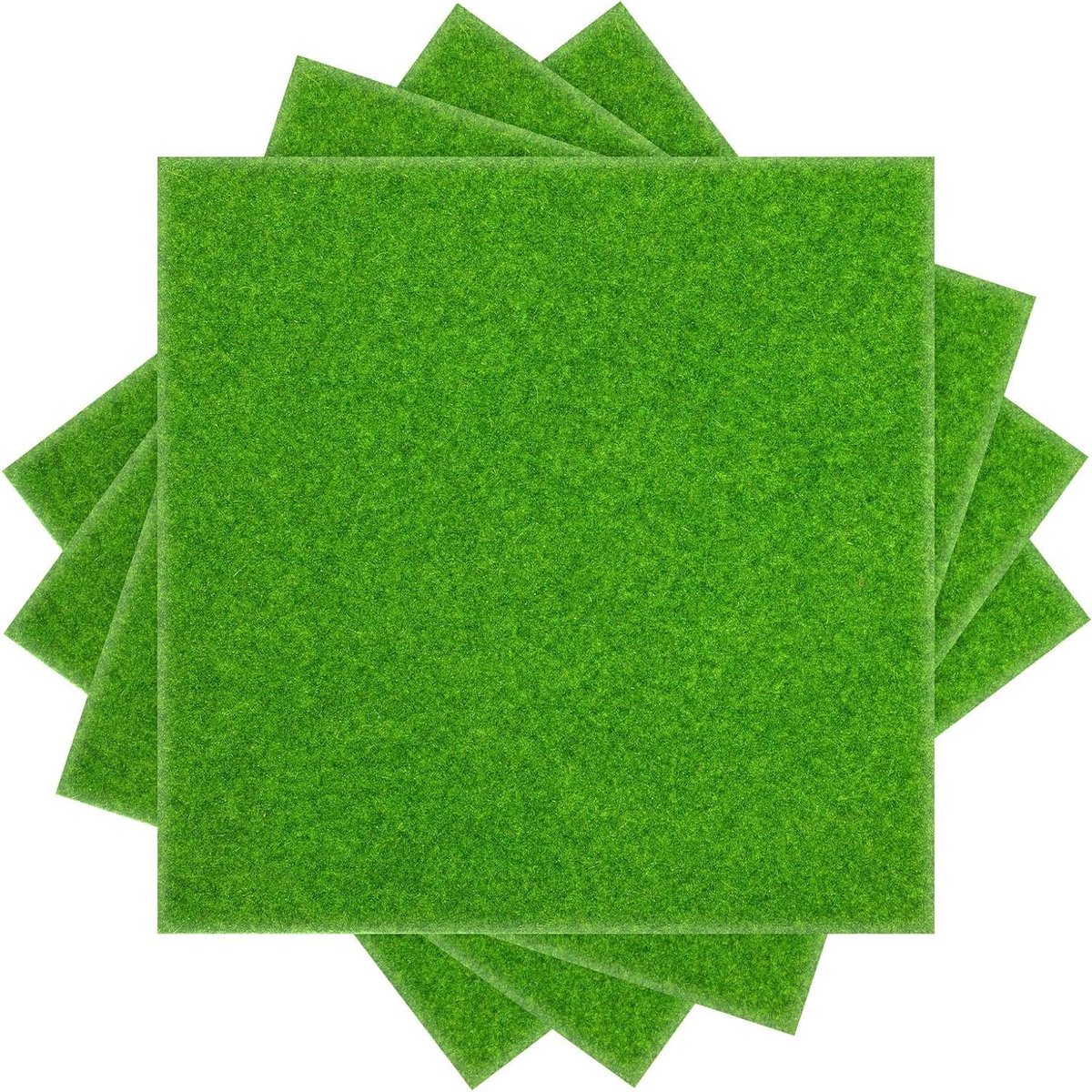 Kunstgras Decoratie - Miniatuur Grasmat - Hobby Projecten - Realistische Textuur - 4 Stuks 20x20cm - Groen