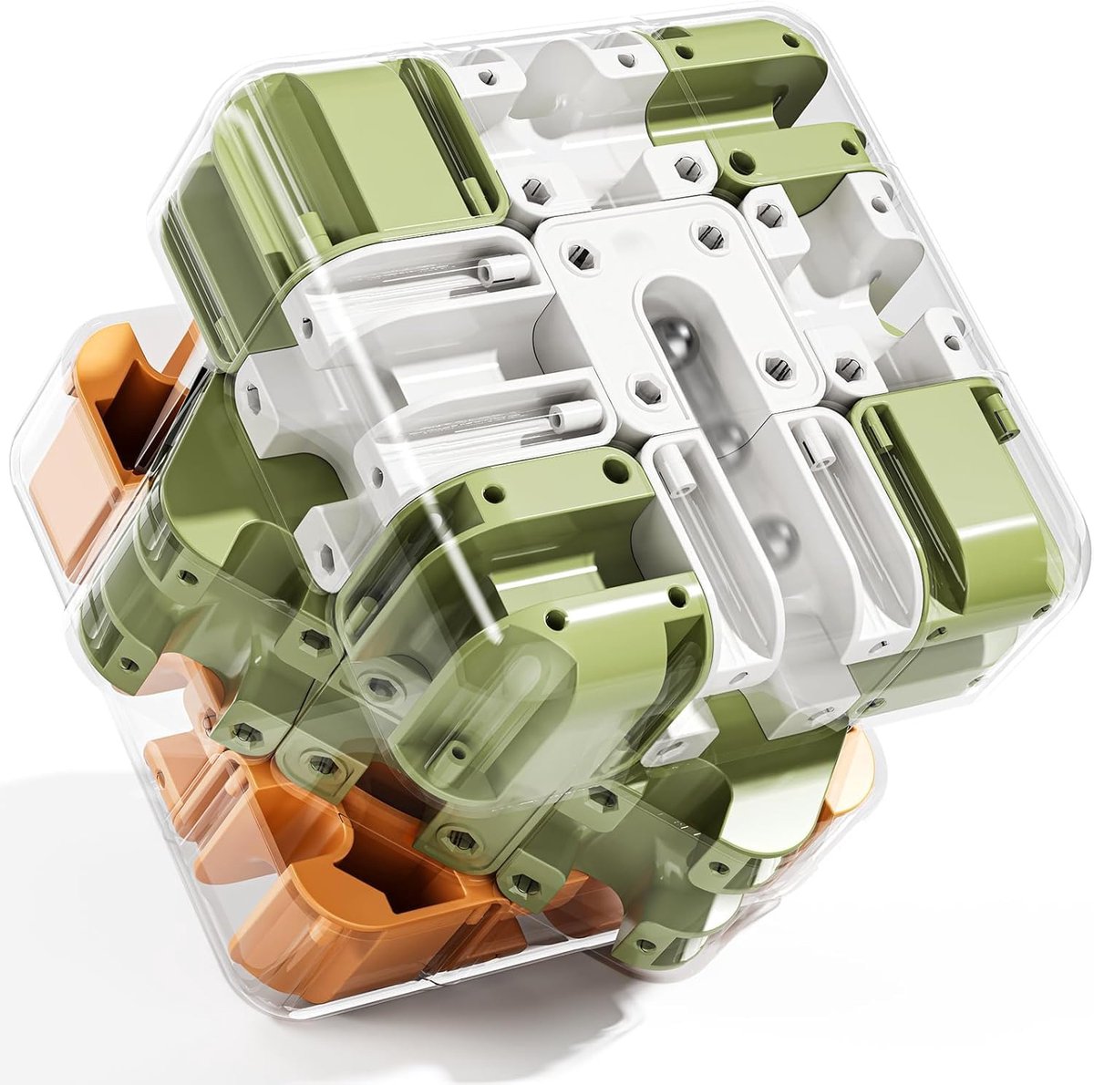 doolhof 3D-puzzelkubus, puzzels doolhof kubus, ballabyrint Magic Cube speelgoed, logica- en concentratiespel voor kinderen en volwassenen, educatief speelgoed cadeau (oranje, 8,5 x 8,5 x 8,5 cm)