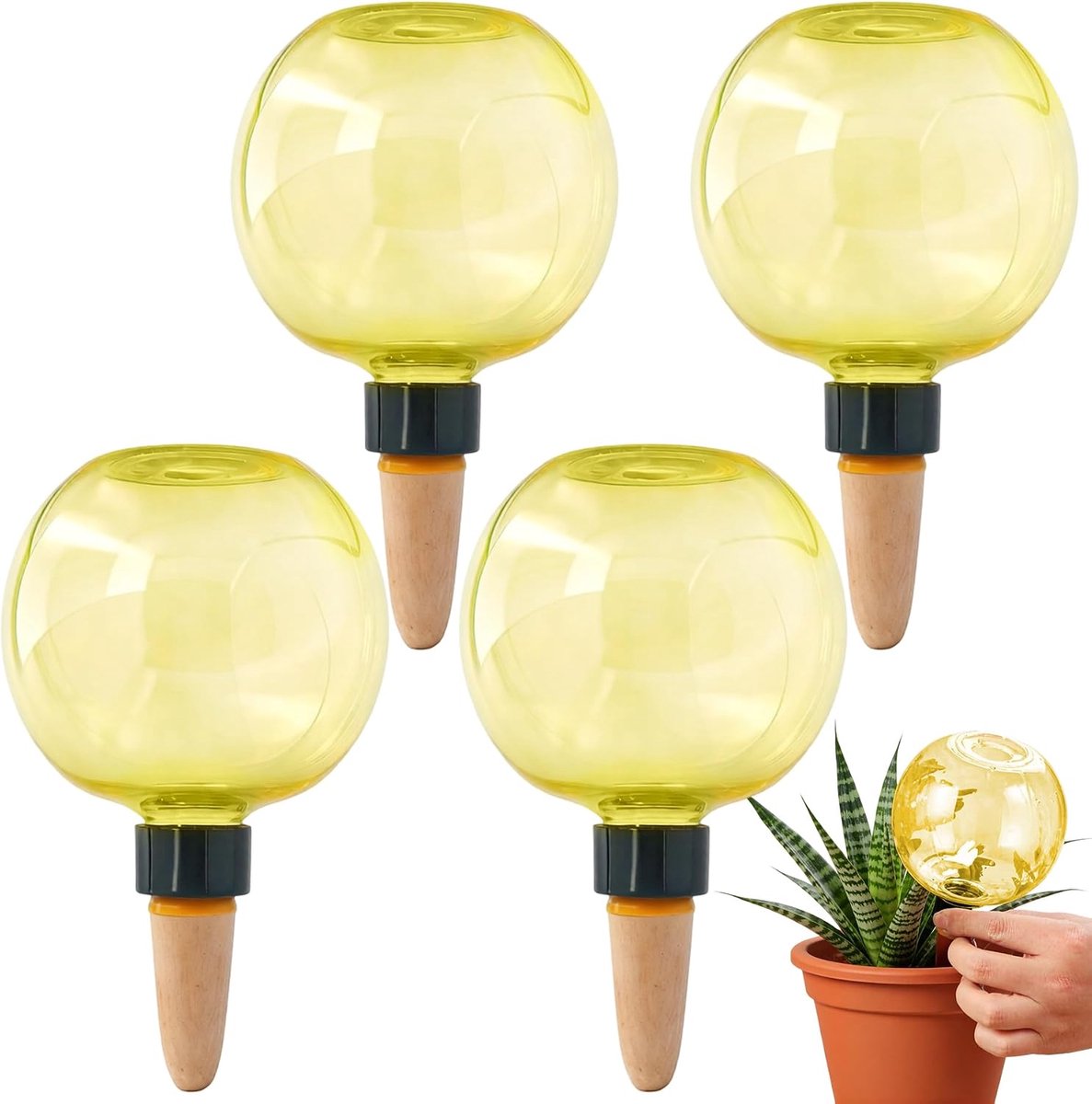 4 stuks bewateringsballen, 500 ml, automatische (Geel)