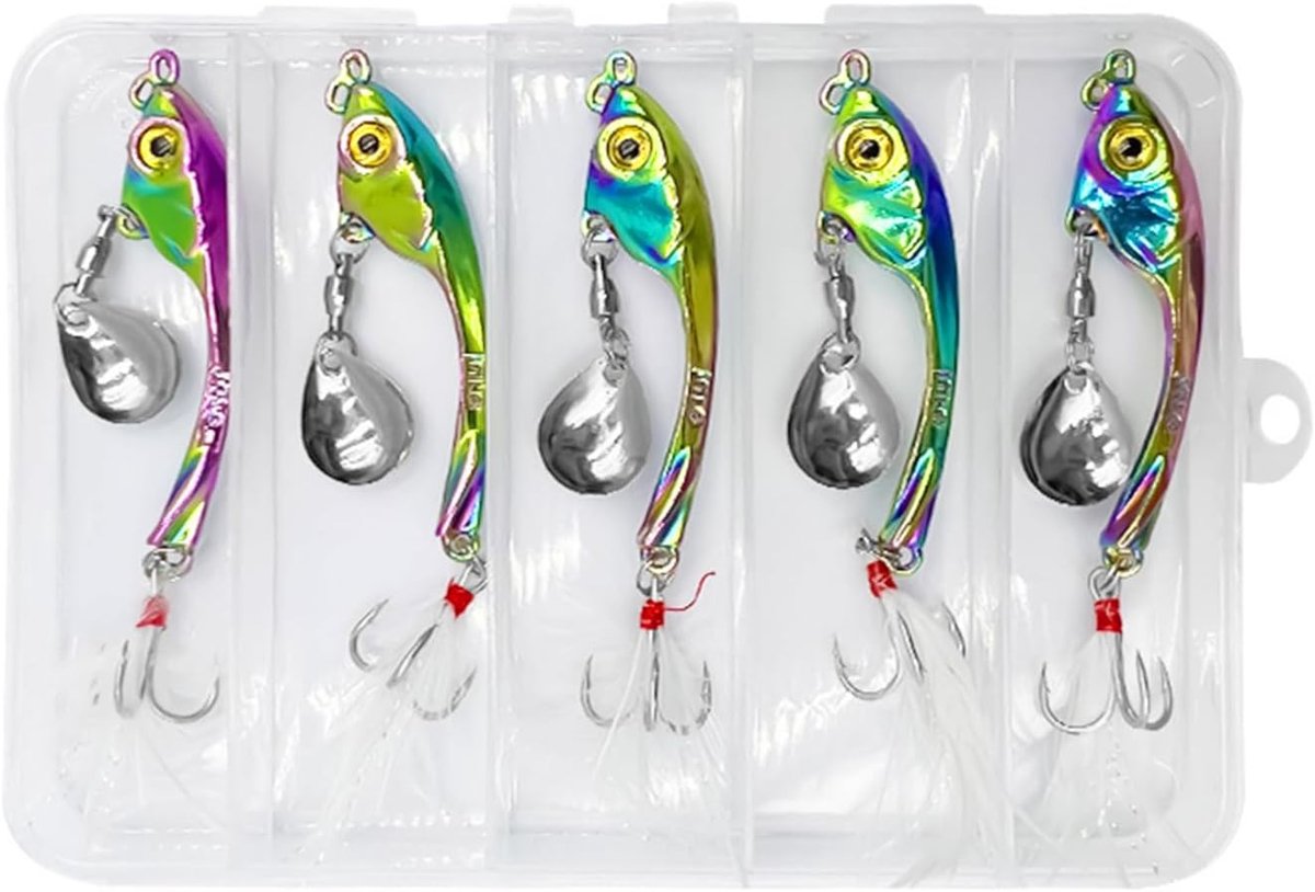 5 stuks metalen visaas, kunstaas, jig spinner, 15 g, zwengelaas