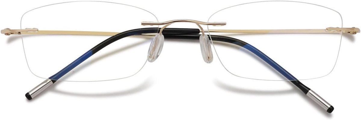 Randloze titanium blauwlichtfilter leesbril ultralicht metaal