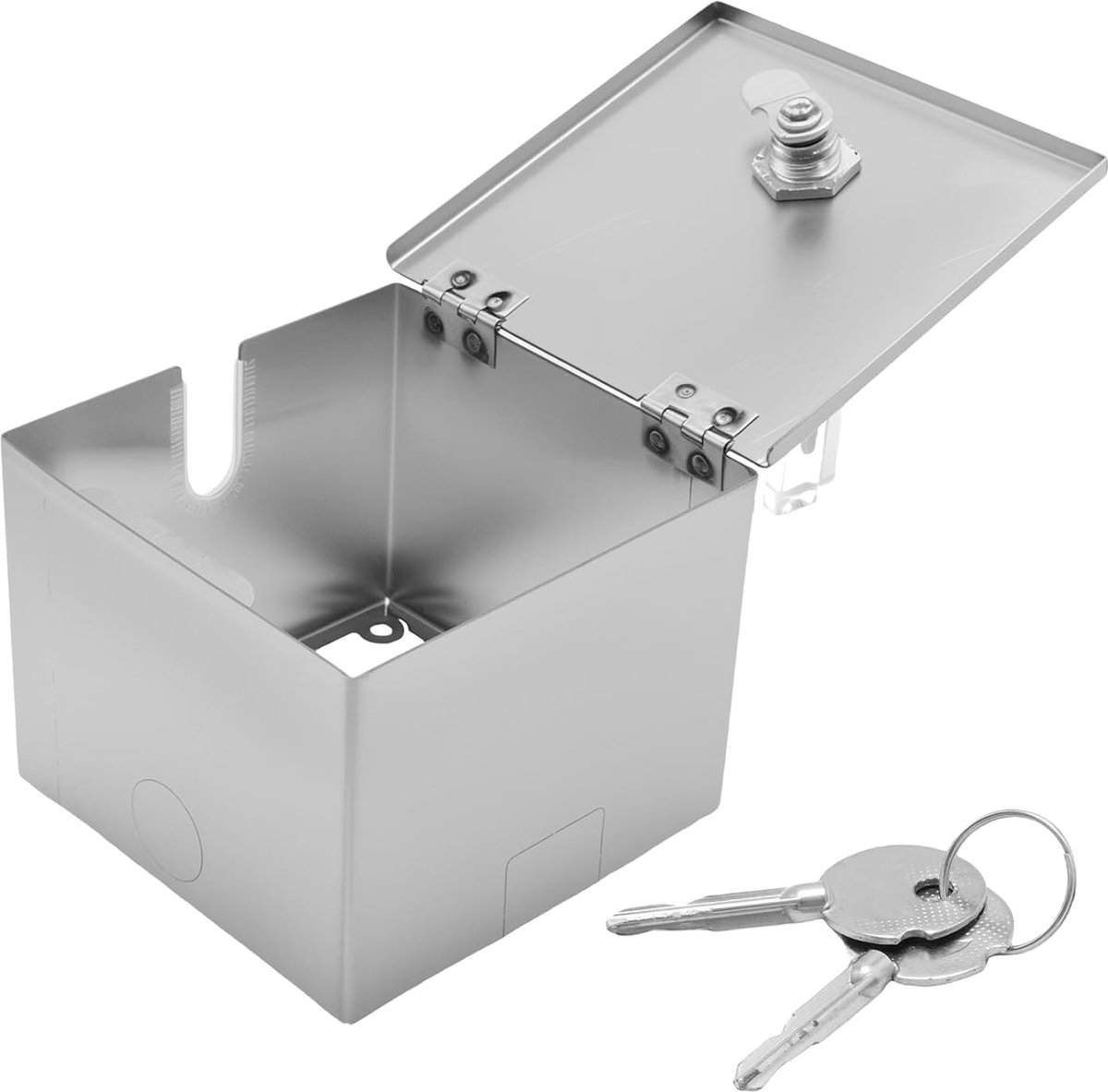120 x 120 x 65 mm waterdichte schakelkast met roestvrijstalen behuizing, geschikt voor de bescherming van buitenstopcontacten en een veilige stroomvoorziening (120 x 120 x 95 mm)