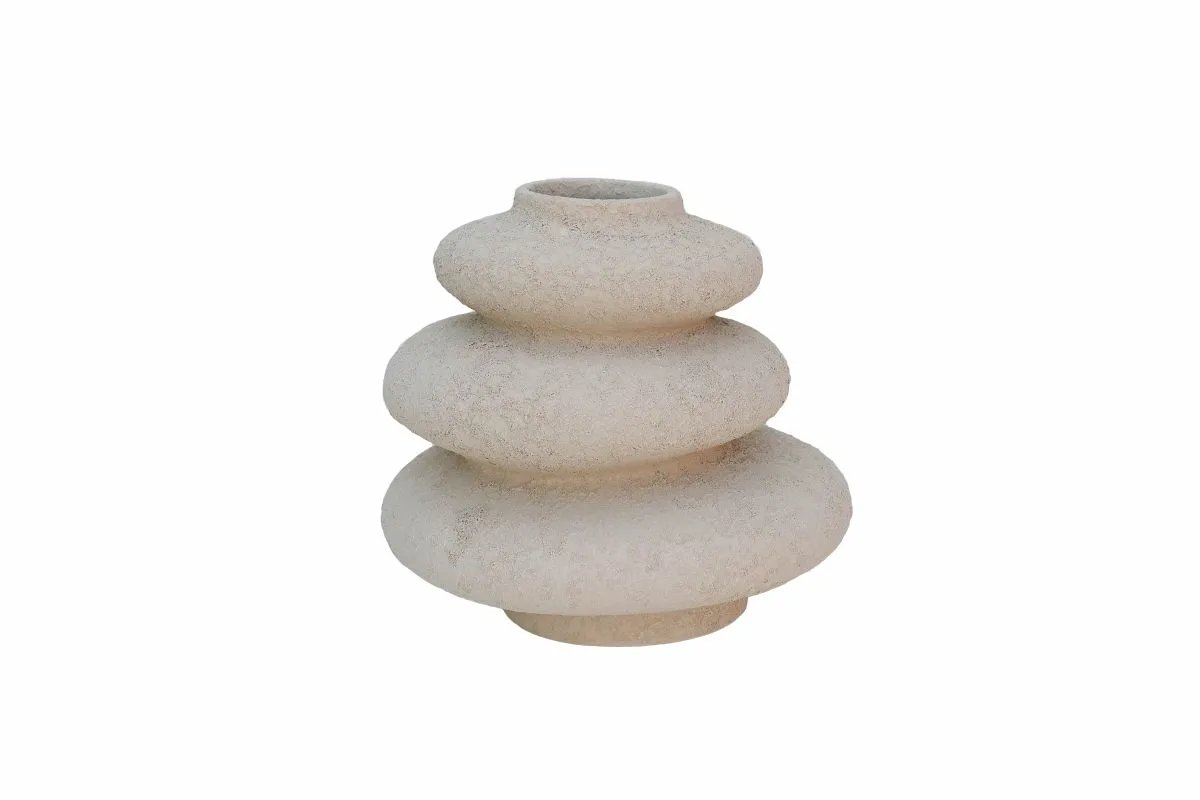 Vaas deco kemi d21h21cm beige