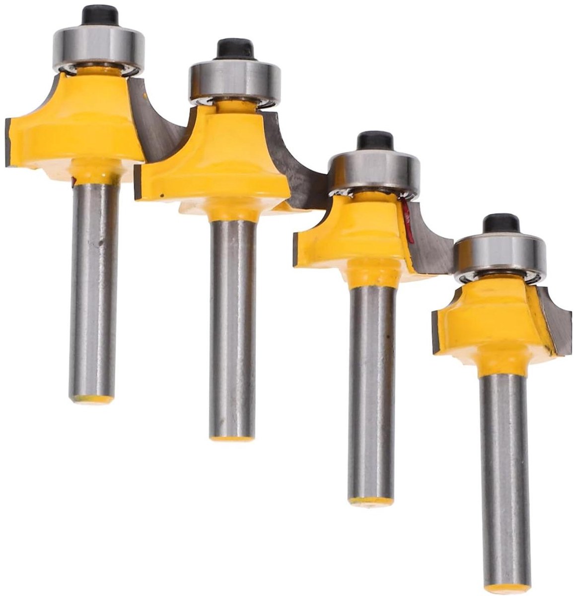 Freesen Frezen Set - Rondhoek Bits - Houtbewerking - Alloy Steel - 4 stuks - multi