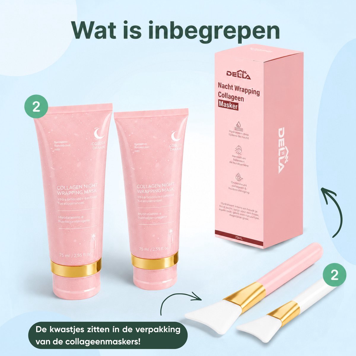 Collageen Wrapping Masker - 2 stuks - 150ML - Nacht gezichtsmasker - Hydraterend & Verstevigend - Korean skincare - peel off — cadeau in Verzorging - foto 8