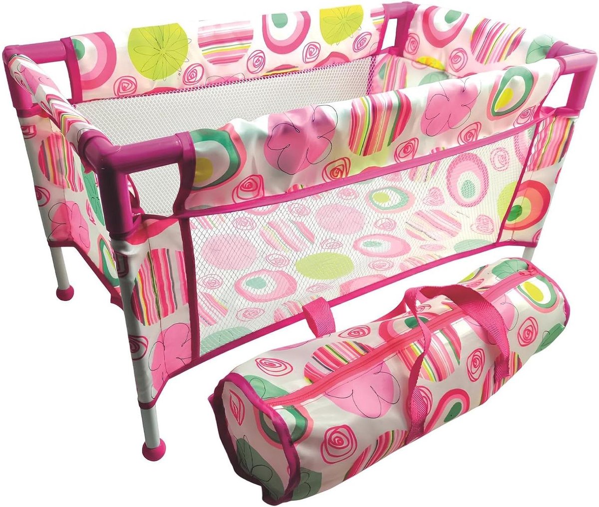 Opvouwbaar Poppenbed - Poppen Wieg Reisbed - Poppen Verzorgen - Inclusief Draagtas - 52 x 32 x 31 cm