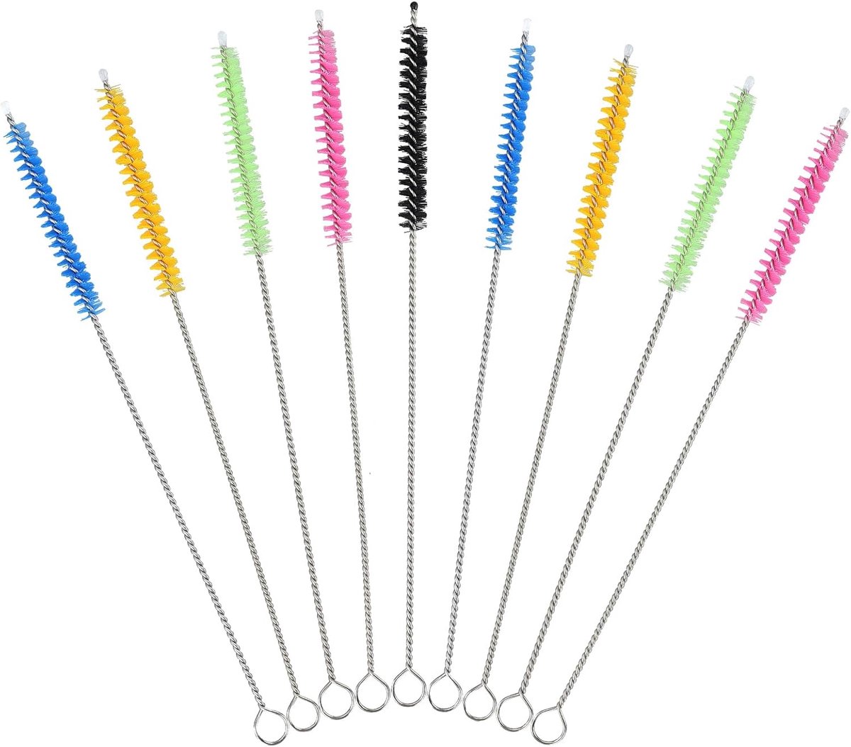 SnelShoppen - 10 Stuks 20cm Lange Rietjes Schoonmaak Borstels, Rietjes Borstel, Fles Borstel Dun, Reinigingsborstel voor Koffiemachine, Melkslang Bors
