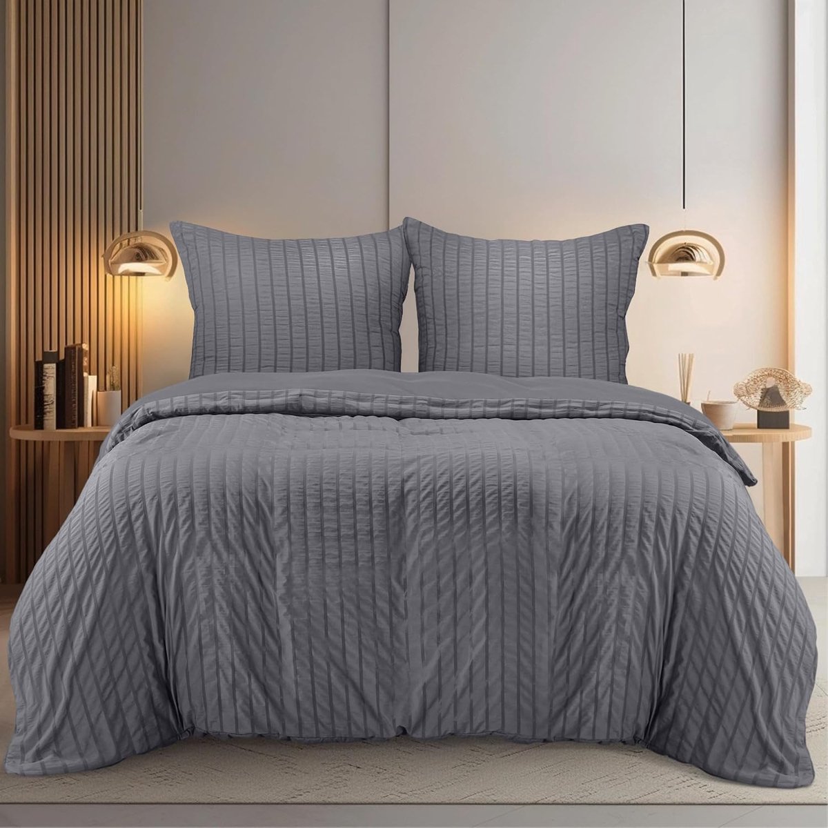 Bedding Seersucker Dekbedovertrekset - Microvezel Polyester