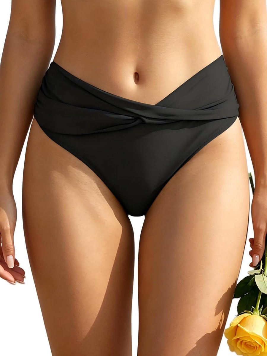 Damesbikinisbroek, rechte boogdecoratie, klassiek, triangel-zwembroek, badkleding, strandbroek, matige afdekking voor vrouwen…