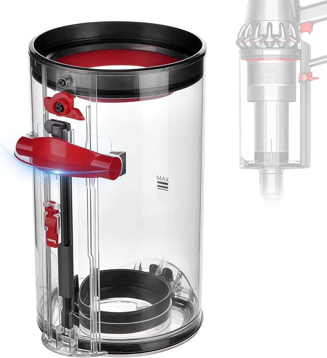 vervangend stofreservoir voor Dyson V11 V15 SV14 SV15 SV22 stofzuiger, voor Dyson stofzuiger accessoires reserveonderdelen opzetstuk - transparant en betrouwbaar