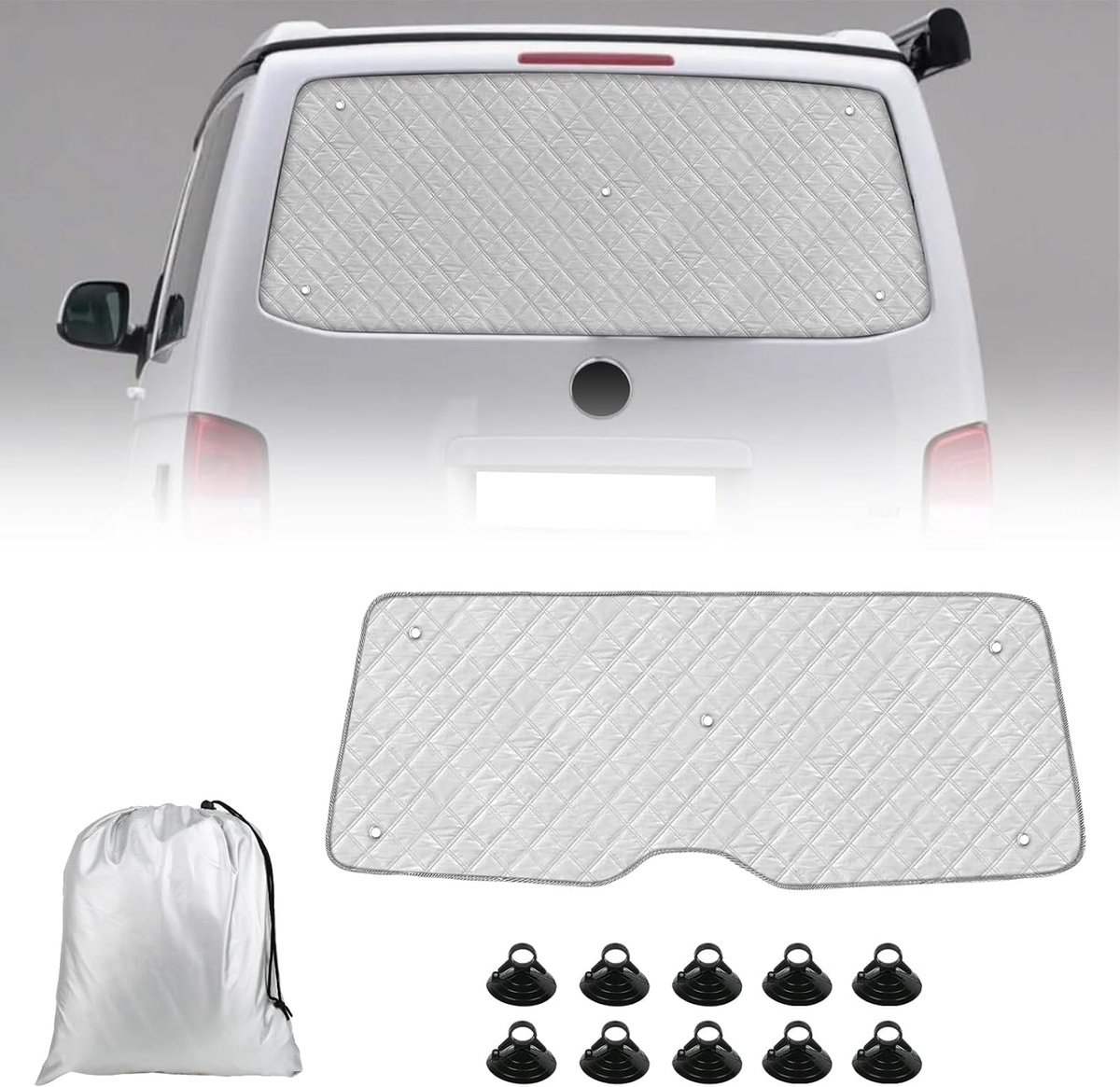 Achterruit voor VW T5 T6 2003-2024, Enkele Deur Achterruitvizier Zonneklep Interne Zonwering Voorruit Mat