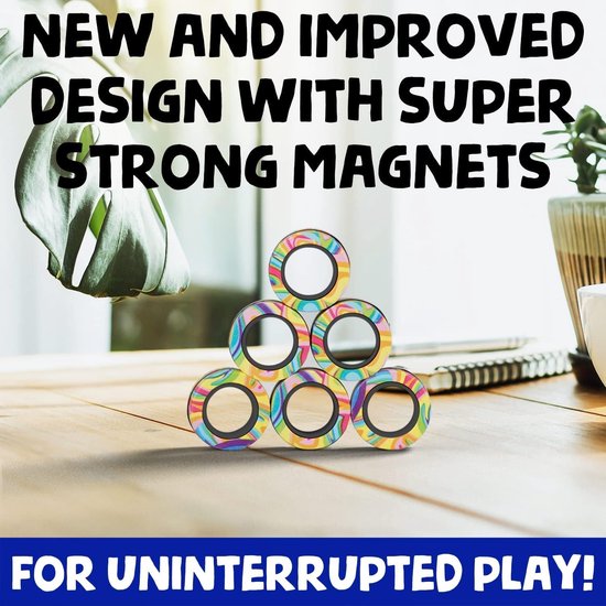 ringen, fidget-speelgoed, anti-stress fidget speelgoed, ADHD, magische vingerring, speelset, fidget magnetische ringen, leuk cadeau voor volwassenen, tieners en kinderen — afbeelding 2