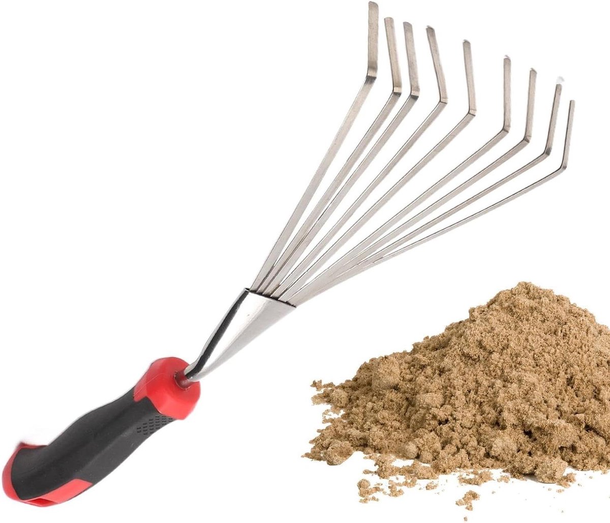 Handhark - Onkruidsteker Tuinharkje - Bodem Losmaken - Antislip Handvat - 13.5 cm - Niet gespecificeerd