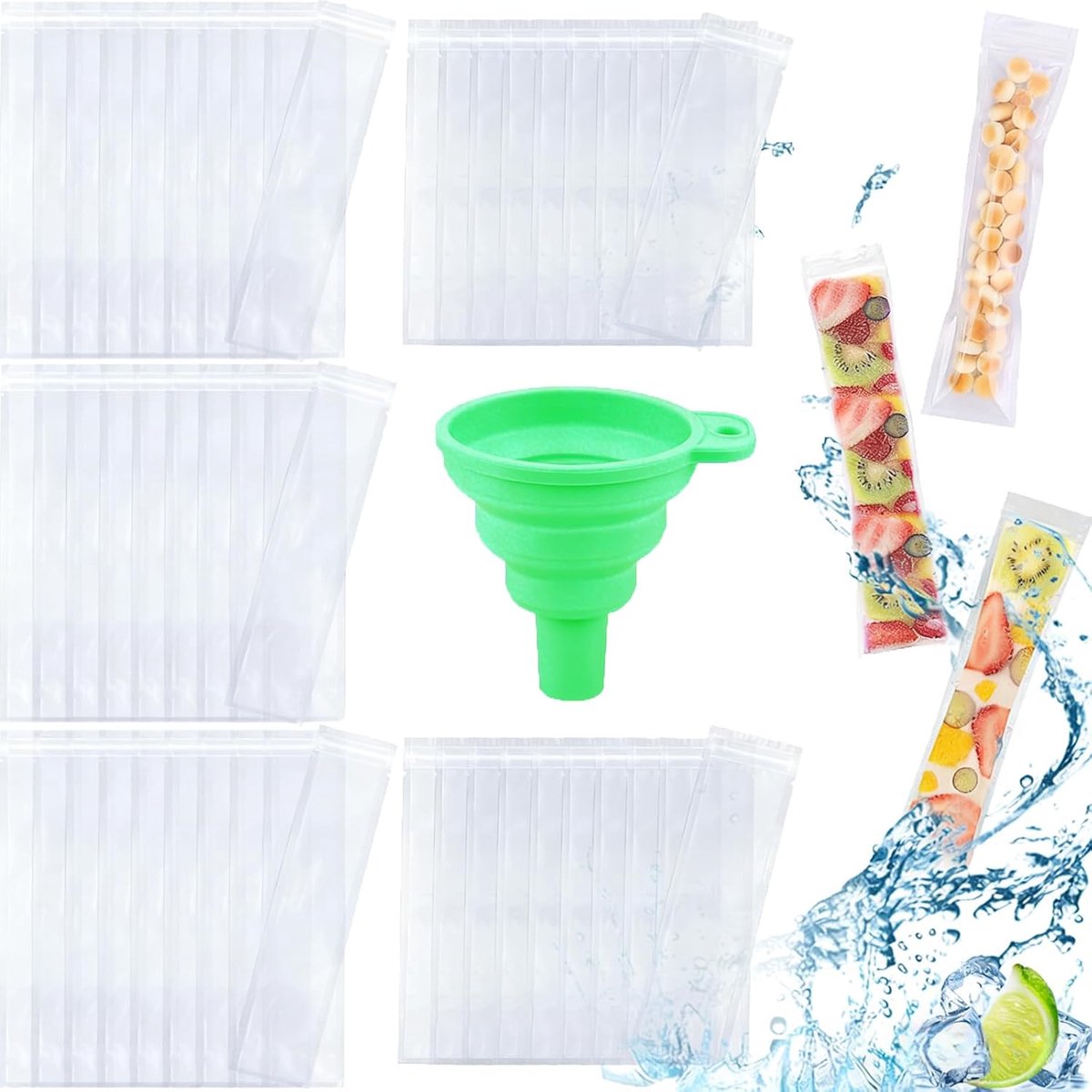 120Pcs Wegwerp Ijs Popsicle Mold Bgas Diepvriezer Buizen Met Zip
