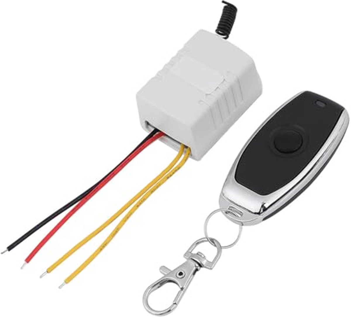Draadloze schakelaar met afstandsbediening,12 V, ontvanger vrijschakelcode, leercode momentaan/toggle-modus, een sleutelschakelaar, ontvanger en zender, DC 4 V, 5 V, 6 V, 7,4 V, 9 V, 12 V, voor