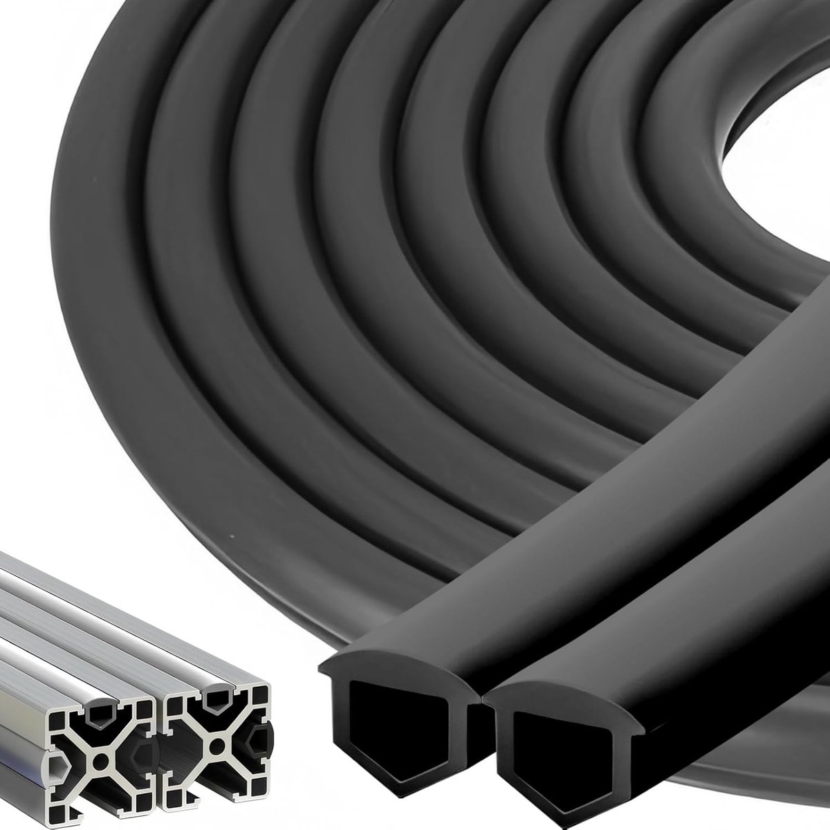 12 meter aluminium profiel-randstrook 30x30, 40x40 groef 8 aluminium