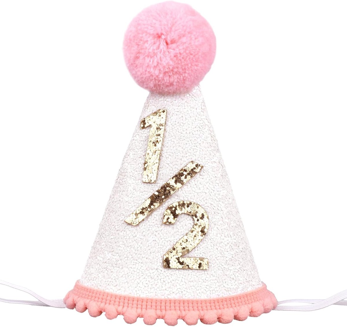 Halve Verjaardagshoed, Glitterroze Halve Verjaardagshoed Minifotoprop