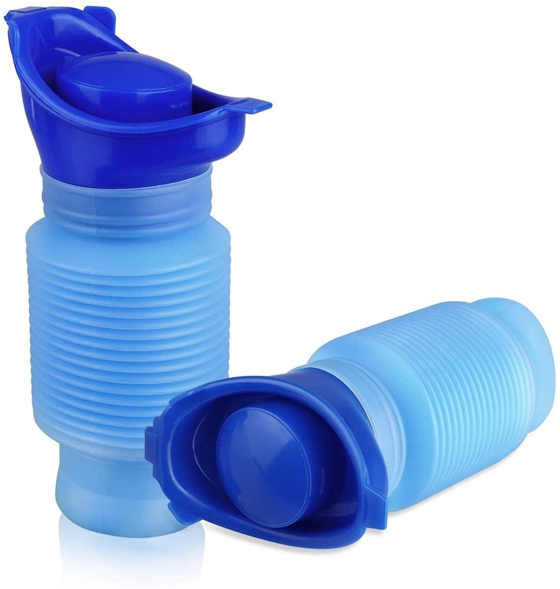 2 stuks draagbare noodurinoir voor mannen en vrouwen, intrekbare urinoirs, voor reizen, auto, noodreizen, kleine urine, potje, toilet voor kamperen, wandelen.
