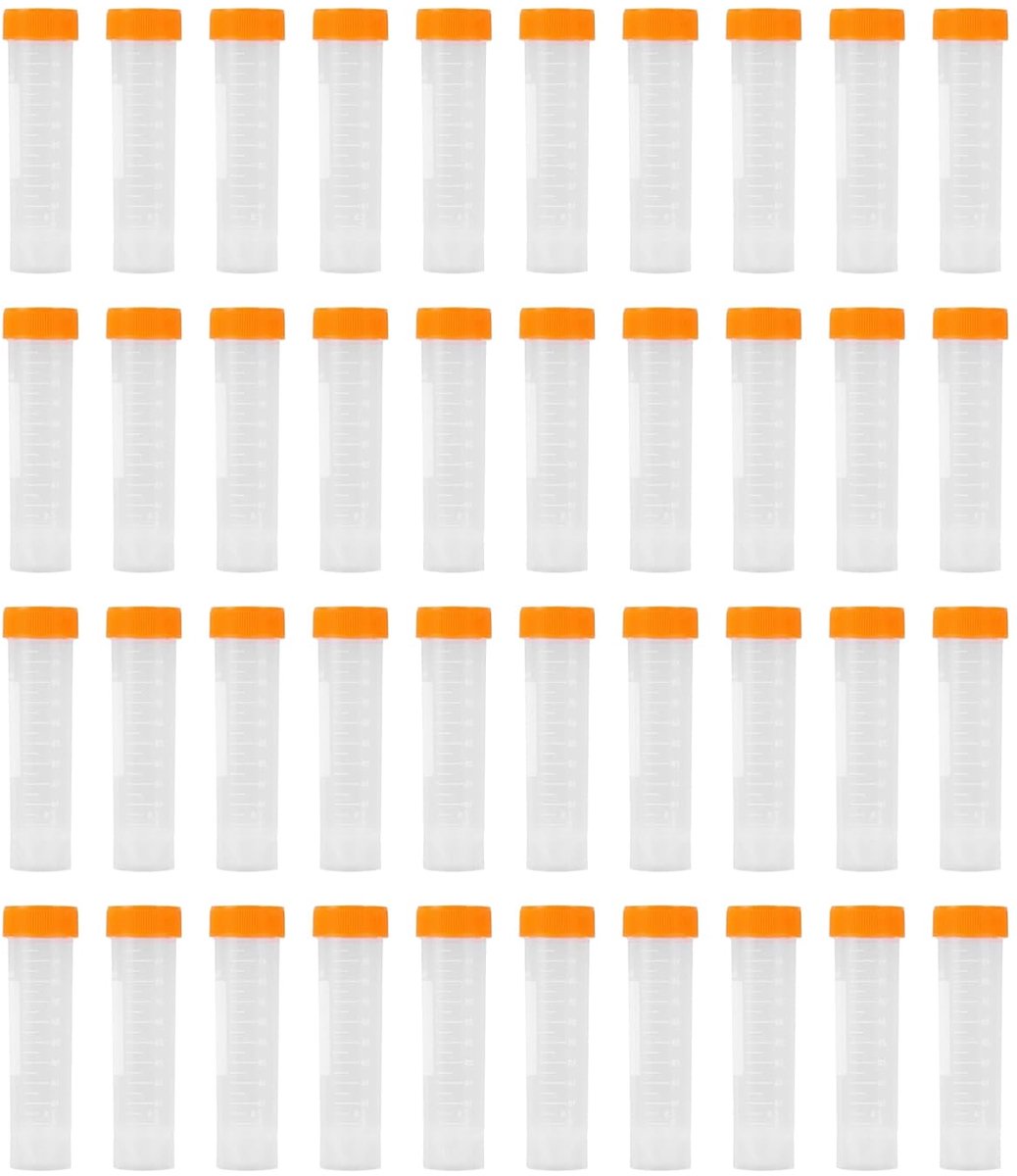 40 stuks 50 ml oranje reageerbuisjes kunststof centrifugebuisjes voor