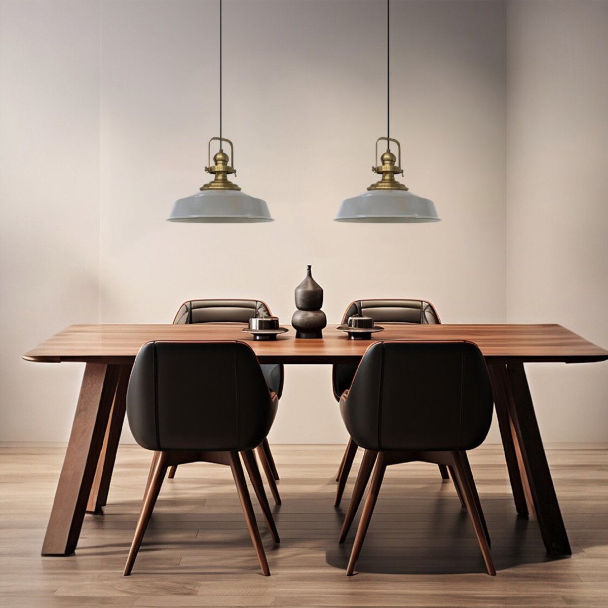 Bamyum Asletl hanglamp, industriële Modern stijl, Ø35 cm, grijs metalen lamp