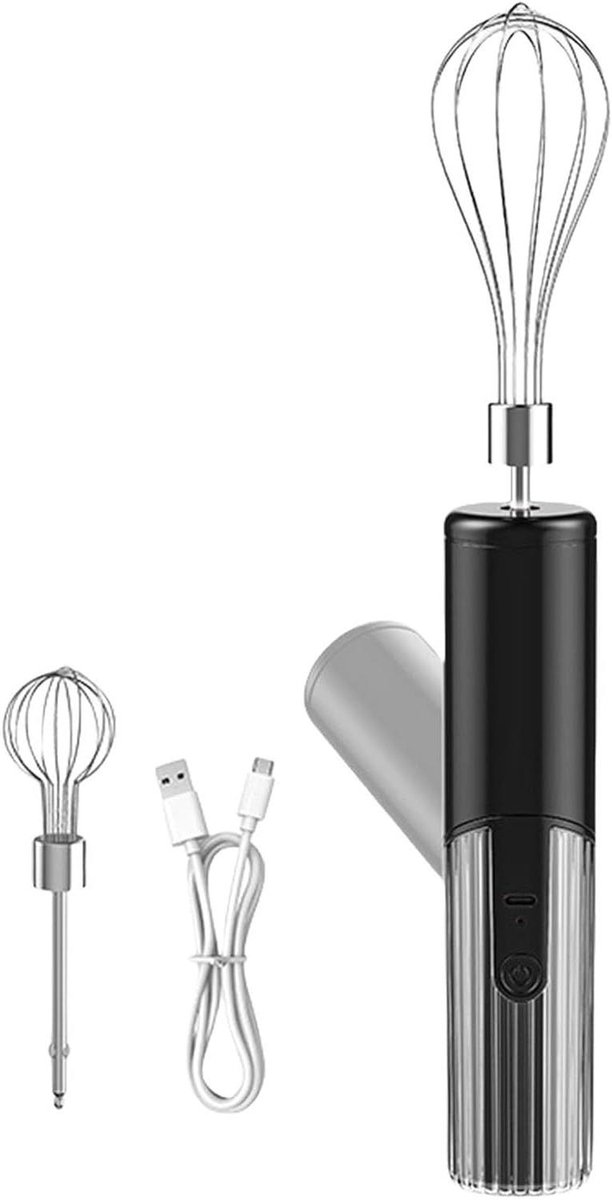 Opvouwbare Elektrische Mixer - Draagbare Keukenmixer - Beslag Mengen - 3 Snelheden - 19.5 cm - Zwart