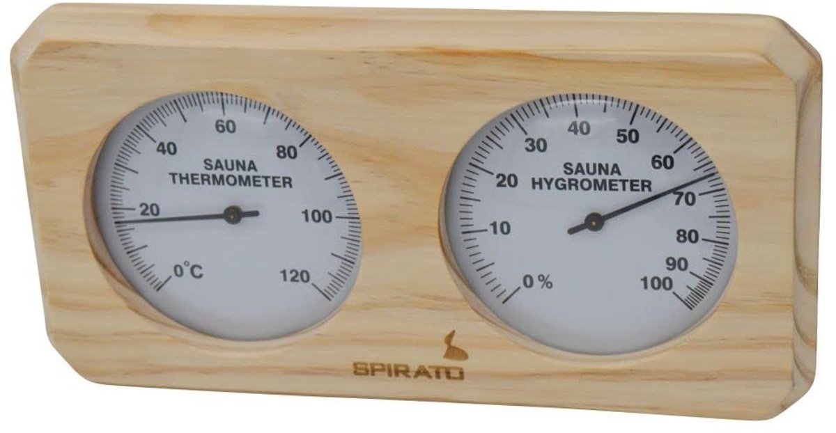 Omgoods - Sauna Thermometer en Hygrometer in Houten Frame - Voor Perfecte Klimaatmeting