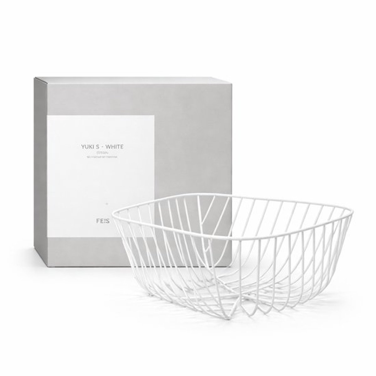 1+1 GRATIS - FEST® Yuki Design Fruitschaal Wit S - 26,5 x 12 cm - Fruitschaal - Draadstaal - fruitmand - fruitschaal zwart - Designer - Decoratieschaal - Kom