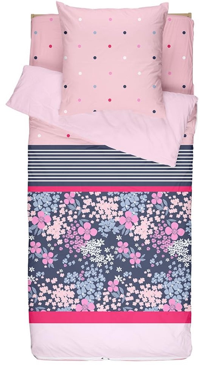 Omgoods - Kinderbedlinnen Set 4-delig 90 x 190 cm Roze