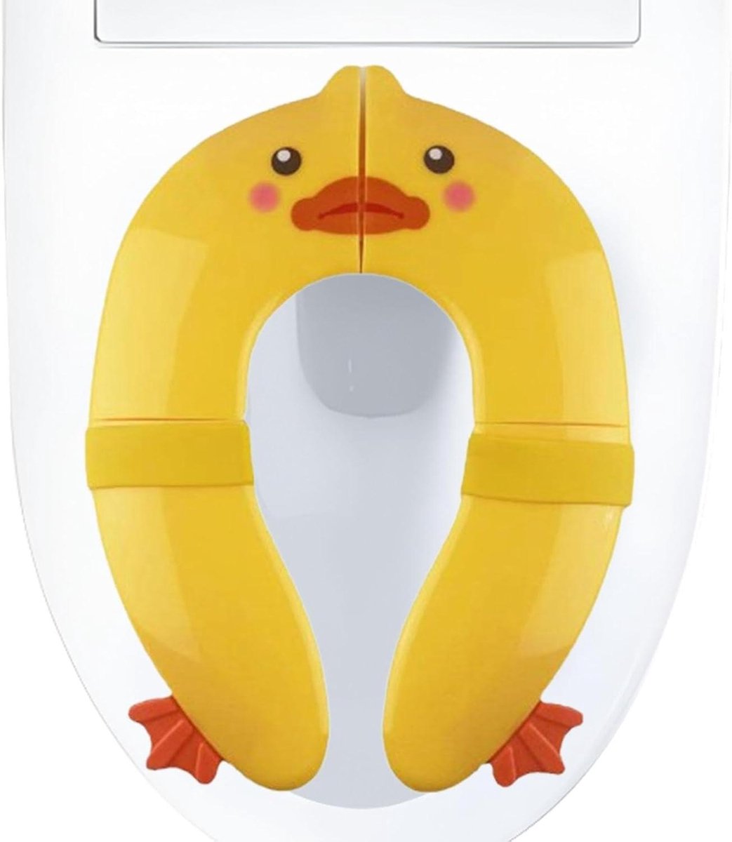 Toiletbril Kinderen - Reiswc-bril Toiletkussen - Zindelijkheidstraining - Opvouwbaar Ontwerp - 20 x 14.3 cm - Geel