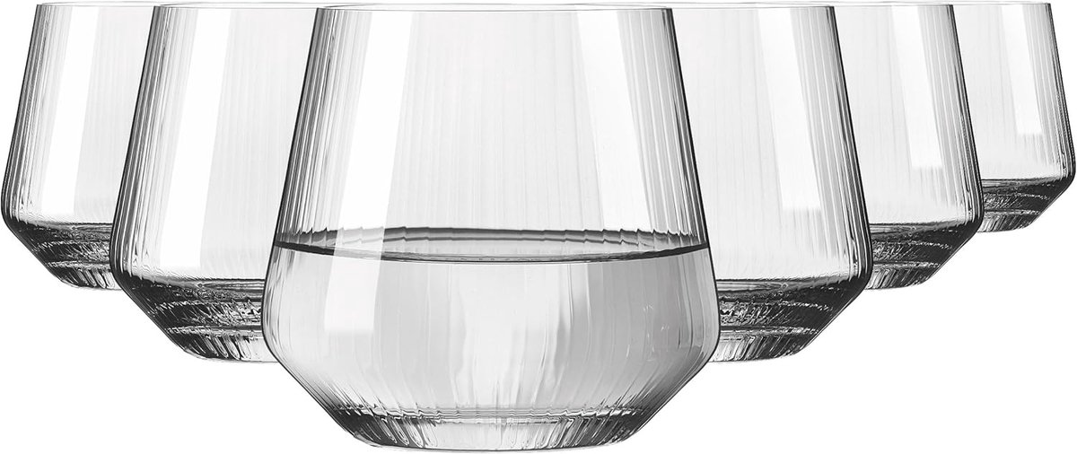 Ritzenhoff Waterglazen - 6 Stuks - Kristalglas - 420 ml - Luxe Drinkglazen voor Water, Limonade, Sap & Cocktails - Geschikt voor de Vaatwasser