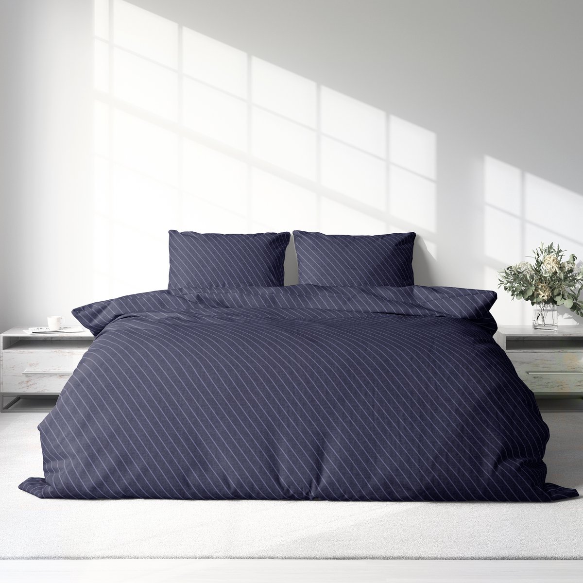 Dekbedovertrek 100% Katoen Premium - 200 x 200(220)cm - Jeans PurpleBlue