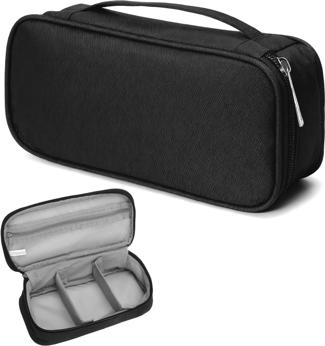 Kabeltas, organizer, waterdichte 600D Oxford Tech Pouch, tas voor kabels met karabijnhaak, zwart, organizer voor elektronische accessoires, tas en reizen, essentiële organizer voor kabels, opladers