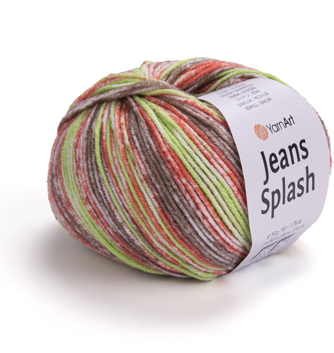 YarnArt Jeans Splash - 55% Katoen 45% Acryl - voor Haken en Breien - 50g / 160m - Kleur 955