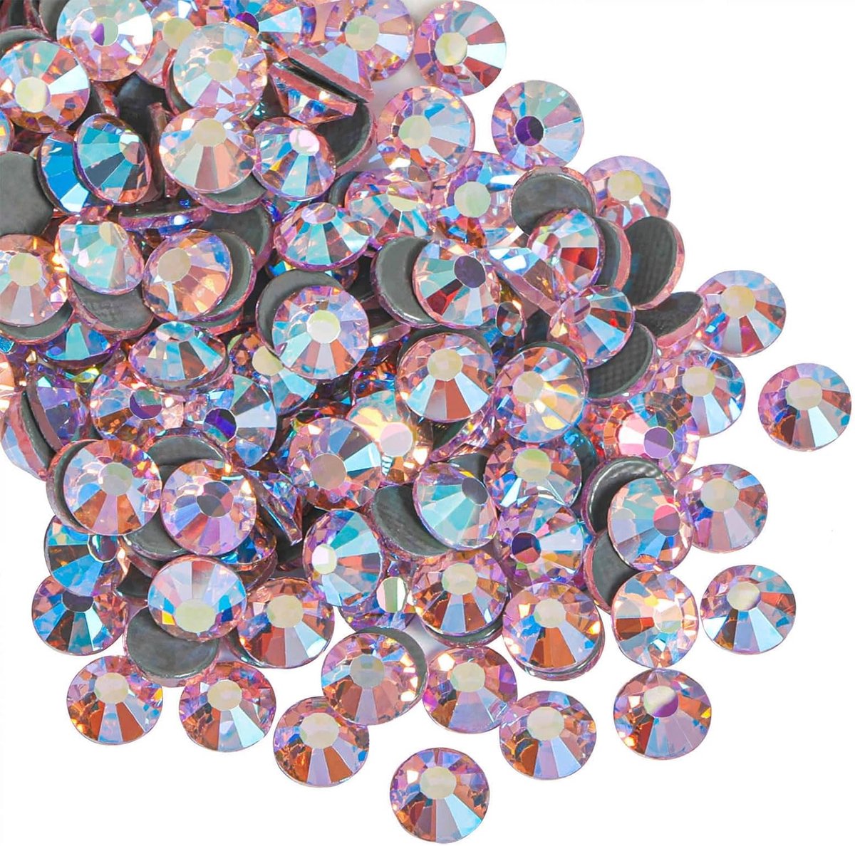 Hotfix strasssteentjes,2880 stuks platte achterkant kristallen steentjes voor ambachten kleding doe-het-zelf decoraties,lichtroze AB,SS10,2.7-2.9mm | Roze AB glas strass, voor kleding, voor ambachten, doe-het-zelf decoratie
