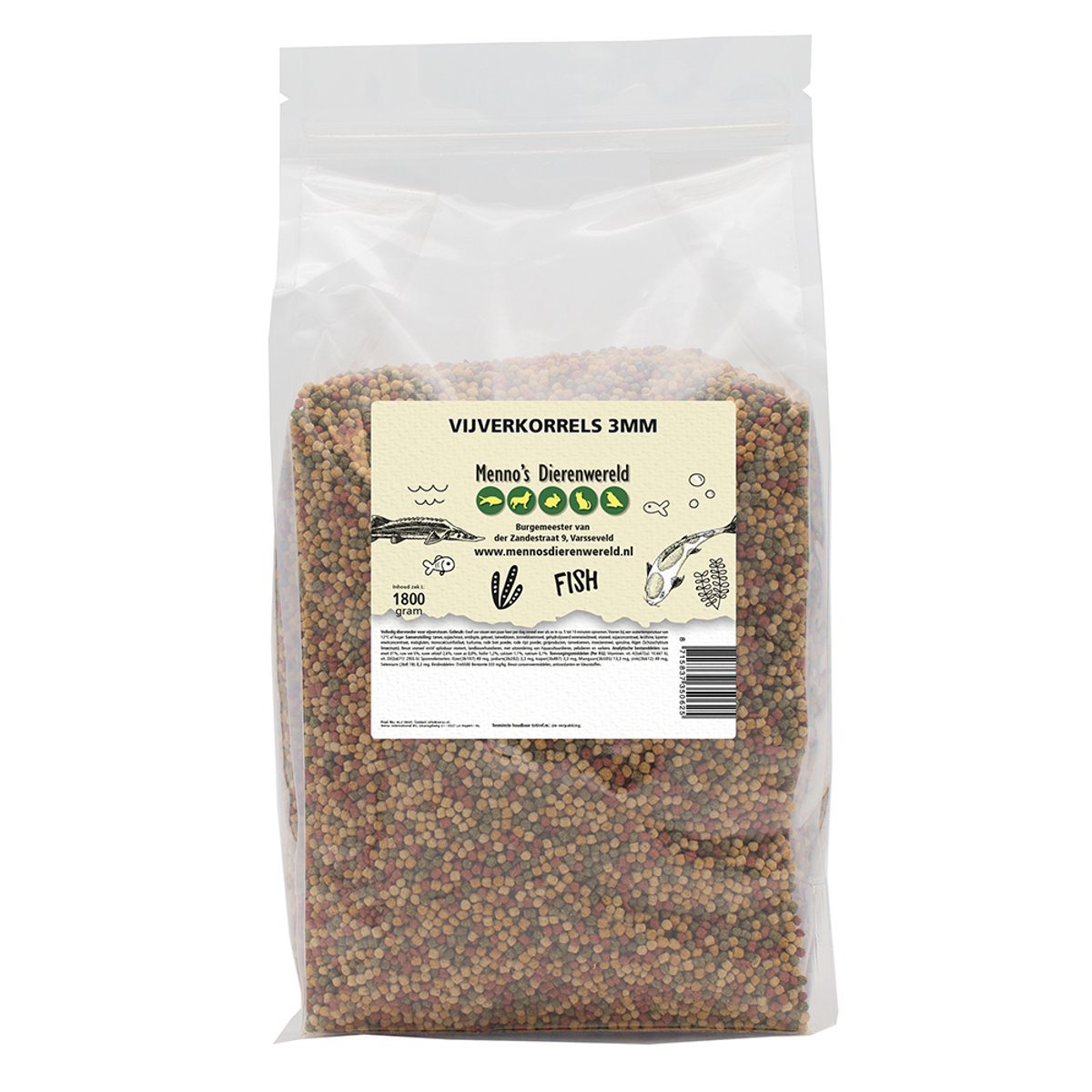 Vijverkorrels 3mm 1800 gram zak