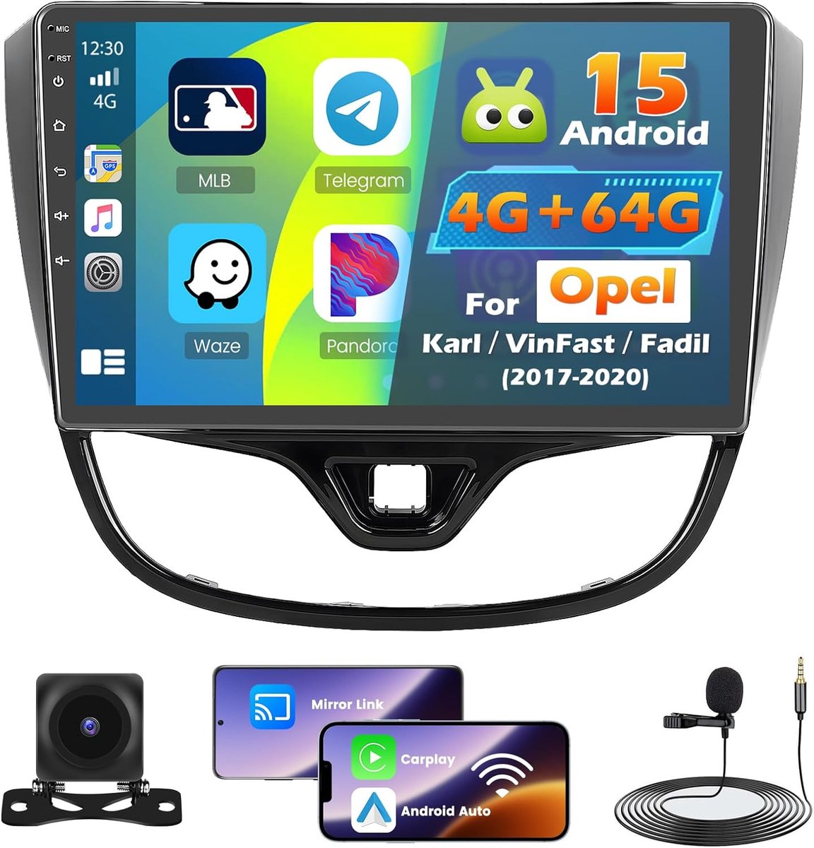 Auto radio 9 inch - Android 15 - 4GB RAM 64GB opslag - Draadloze CarPlay en GPS navigatie - ShopVlot