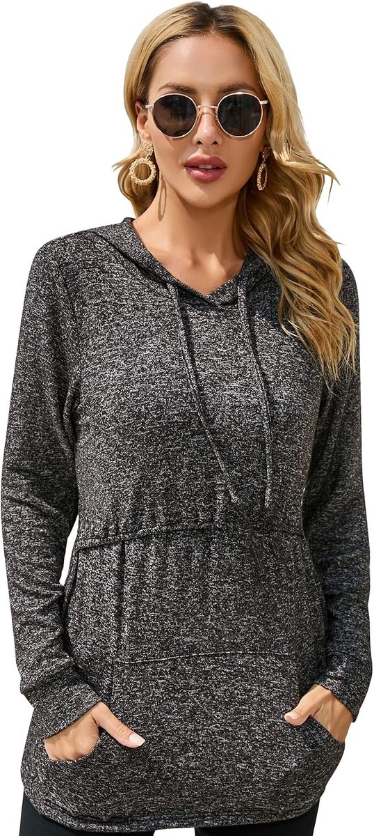 Vrouwen Verpleegkundige Hoodie Lange Mouw Tops Pullover Sweatshirt met Zakken