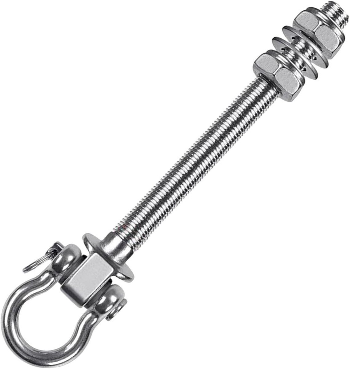 Hangmat Haken - Bevestigingsset Ophanging - Ontspannen Buiten - Roestvrij Staal - 680kg Draagvermogen - Zilver